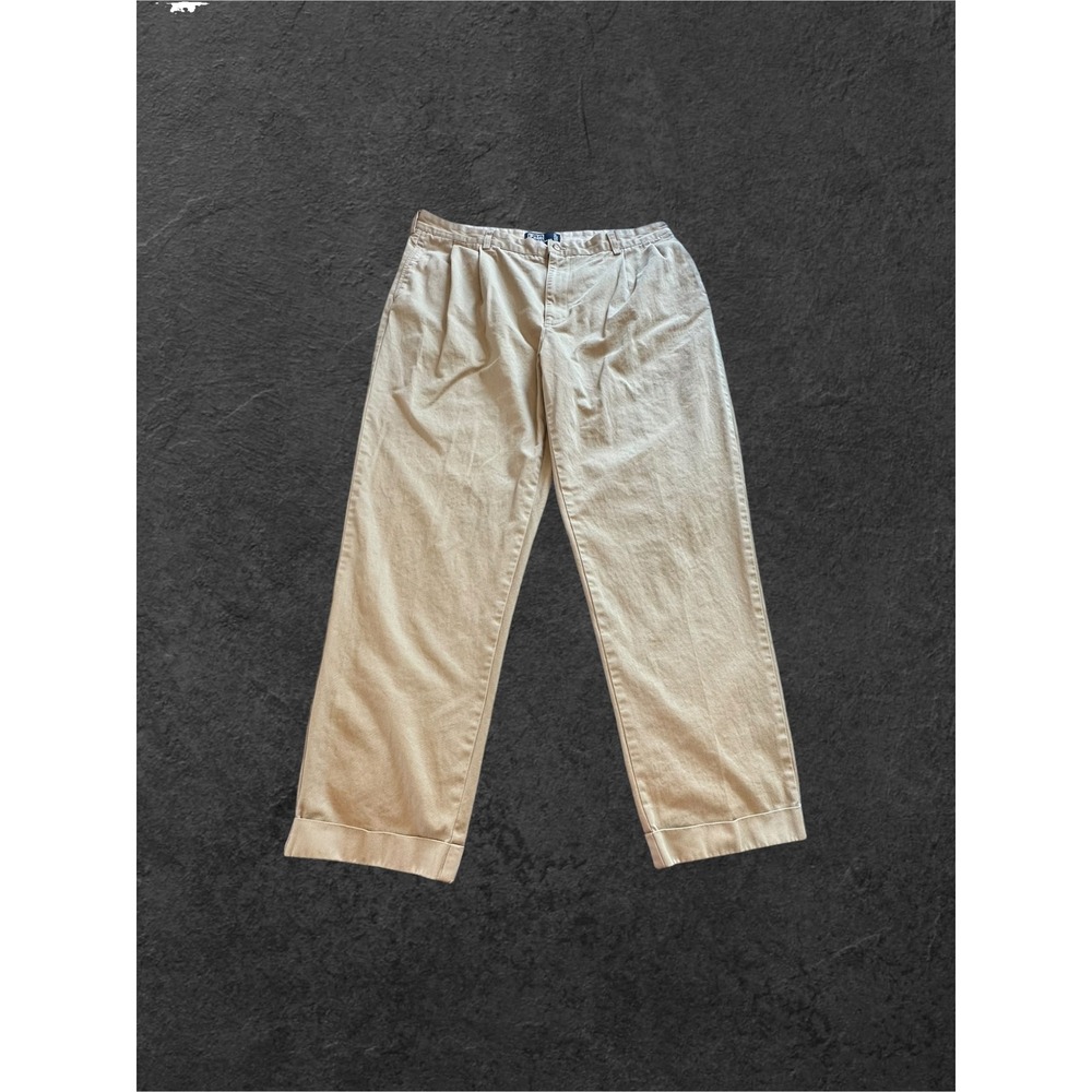 Polo Ralph Lauren Hammond Pant Mens 38x31 Khaki Tan Pleated Chinos EUC